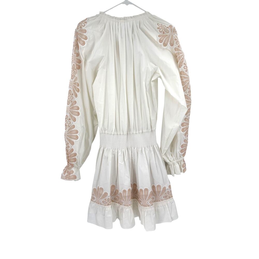 Ramy Brook NEW Dress Raina Cotton-Blend Poplin Mini Cream Size M $395 - Picture 7 of 9